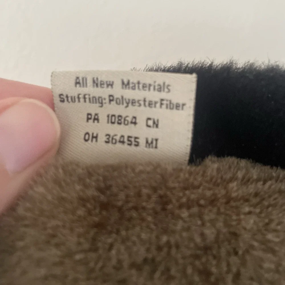 Vtg Jaag Plush Bear Pillow 11x11 Throw pillow Brown‎ & Black
